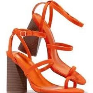 Elegant Orange Strappy Heels​​​